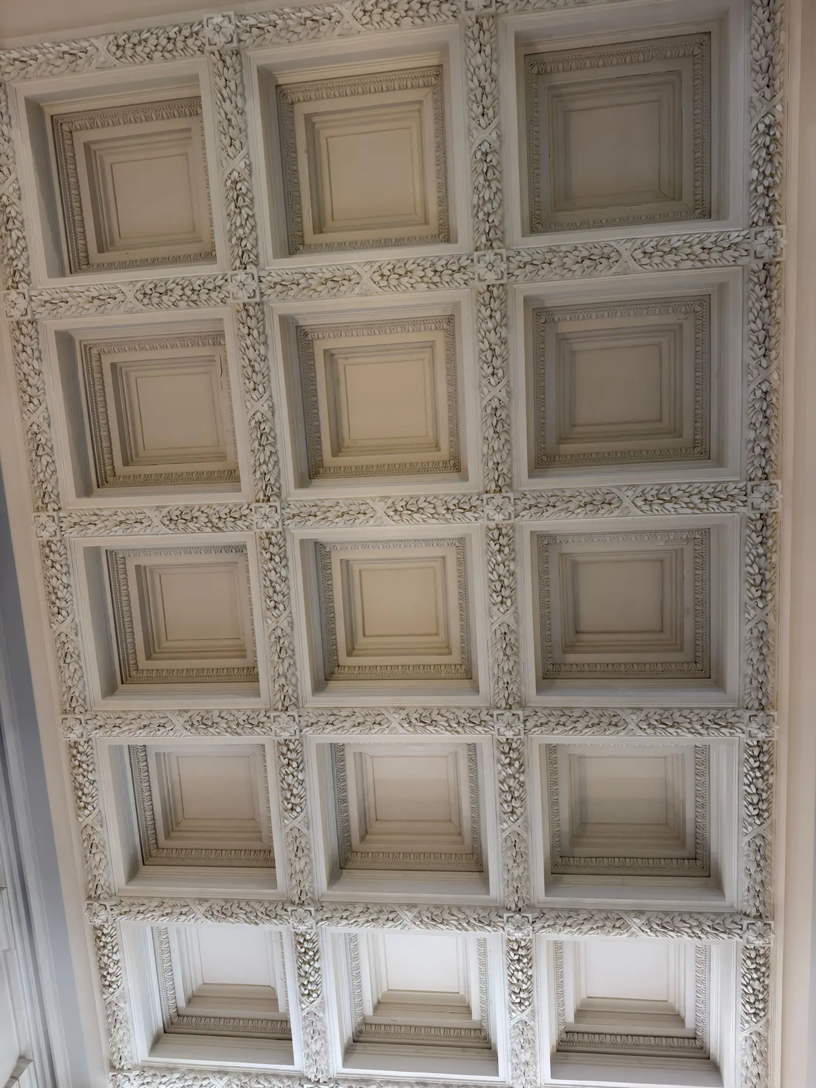 Soffitto a cassettoni visto dal basso