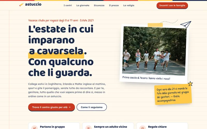 Startseite der Demo-Website Astuccio