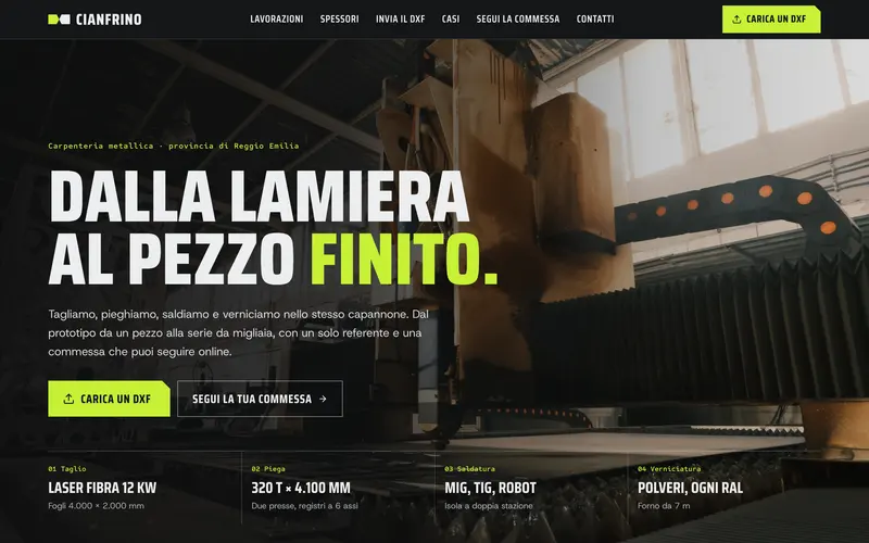 Page d'accueil du site de démonstration Cianfrino