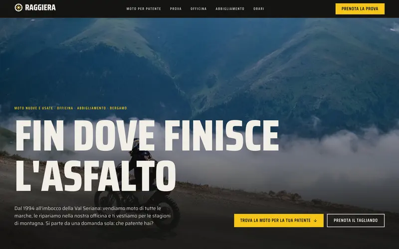 Startseite der Demo-Website Raggiera