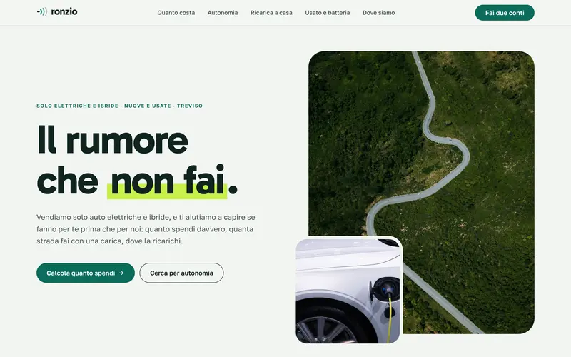 Startseite der Demo-Website Ronzio