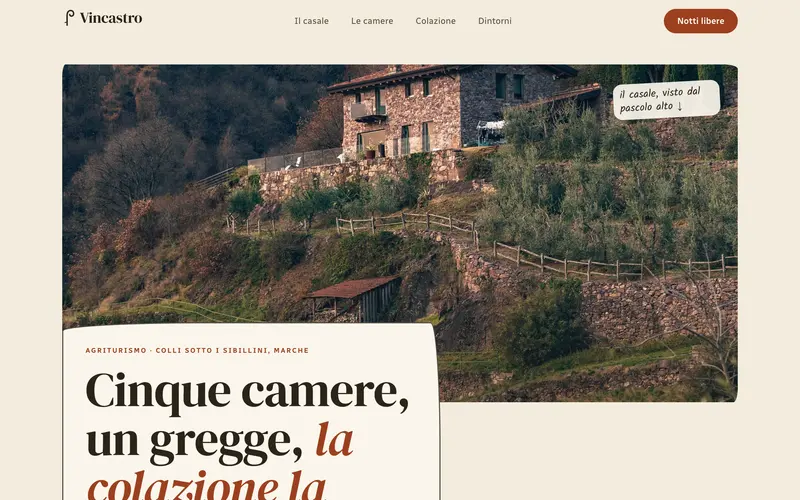 Page d'accueil du site de démonstration Vincastro