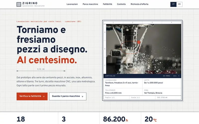 Page d'accueil du site de démonstration Zigrino